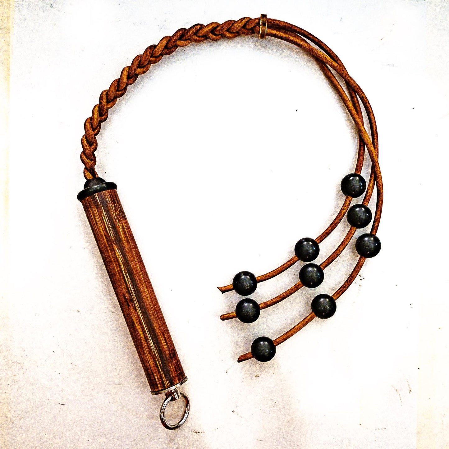 Flagrum/Play. Roman whip (76cm/30") based on an antique model, with rubber balls BDSM