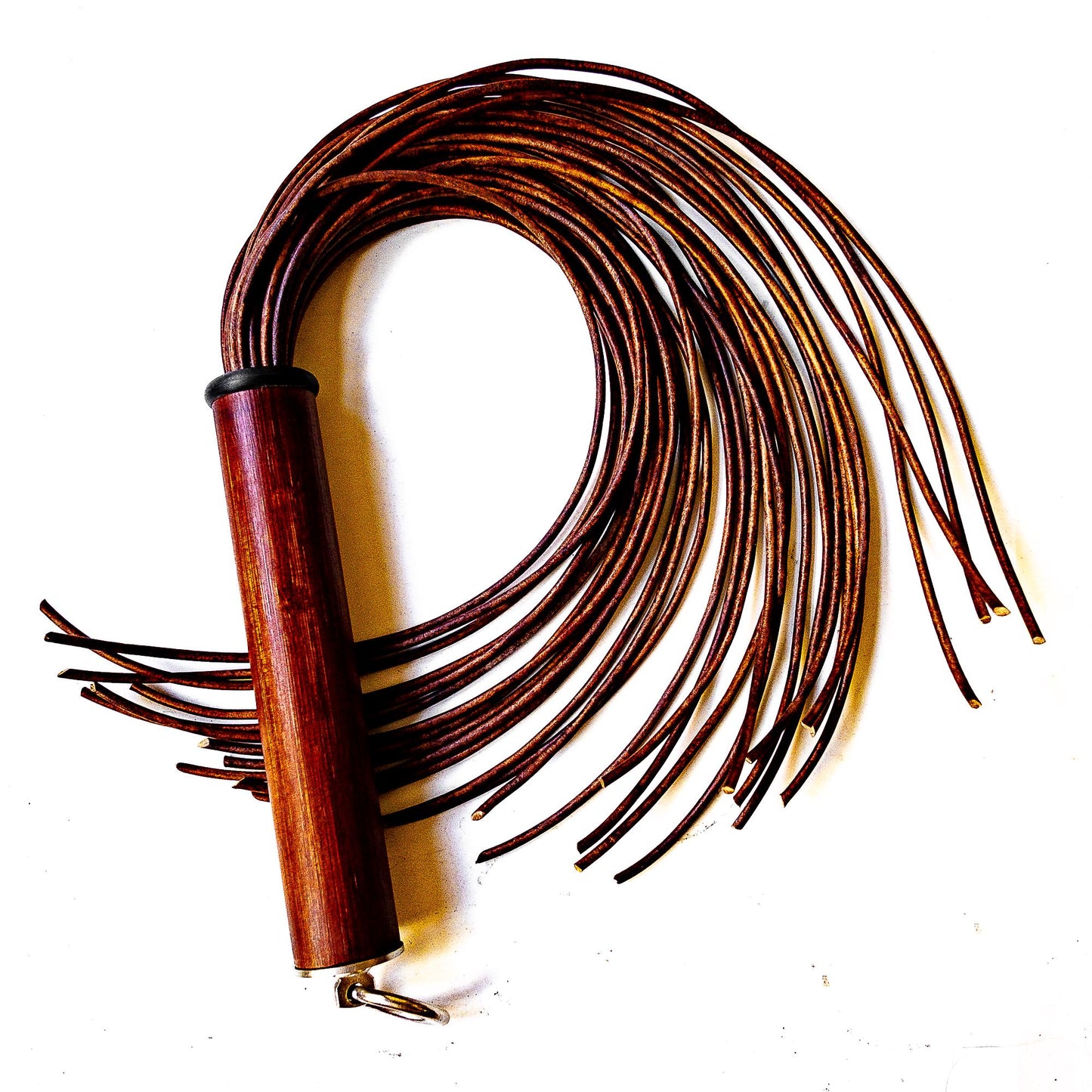 Leather flogger "Spaghettoni/Porcini". 61cm/24"