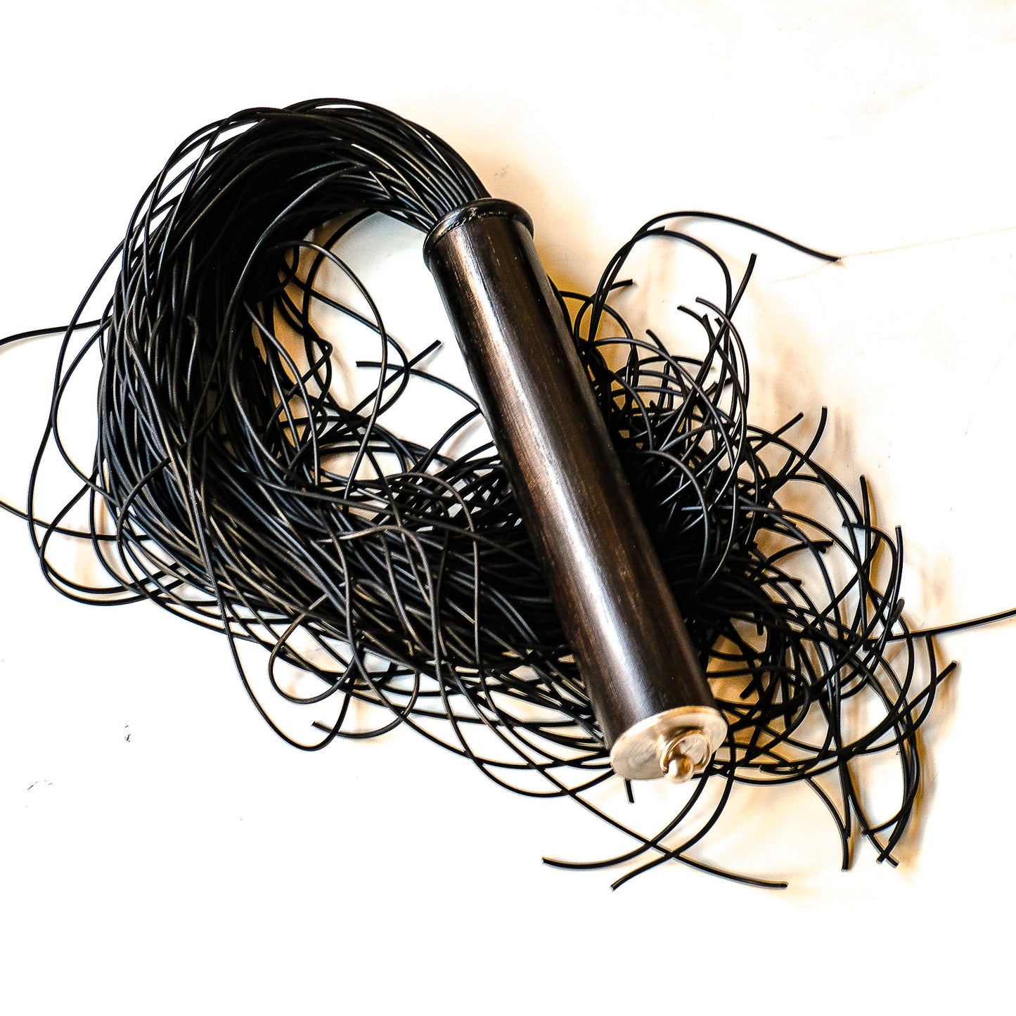 Rubber flogger "Black Beauty". 53cm/21" BDSM (vegan)