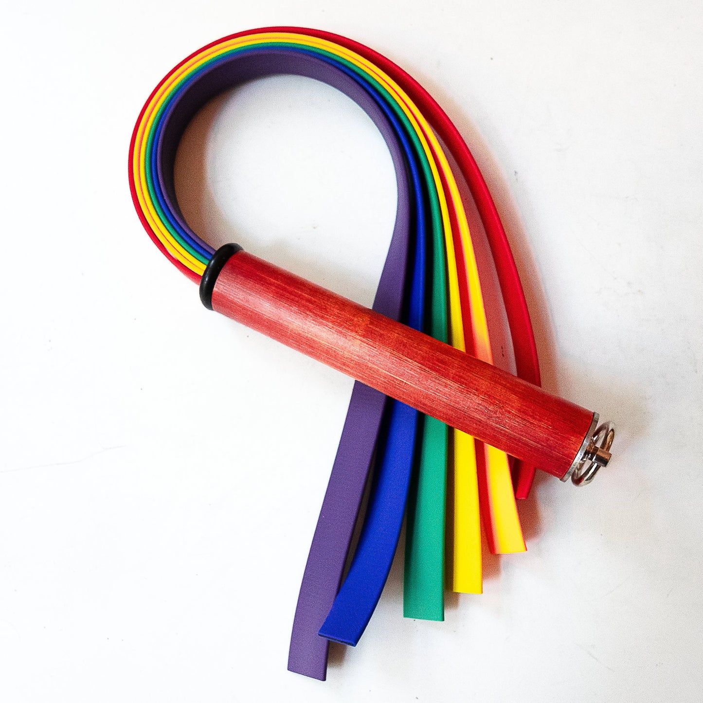 Pop Art/Rainbow. 61cm/24" BioThane-Peitsche mit 6 Strängen