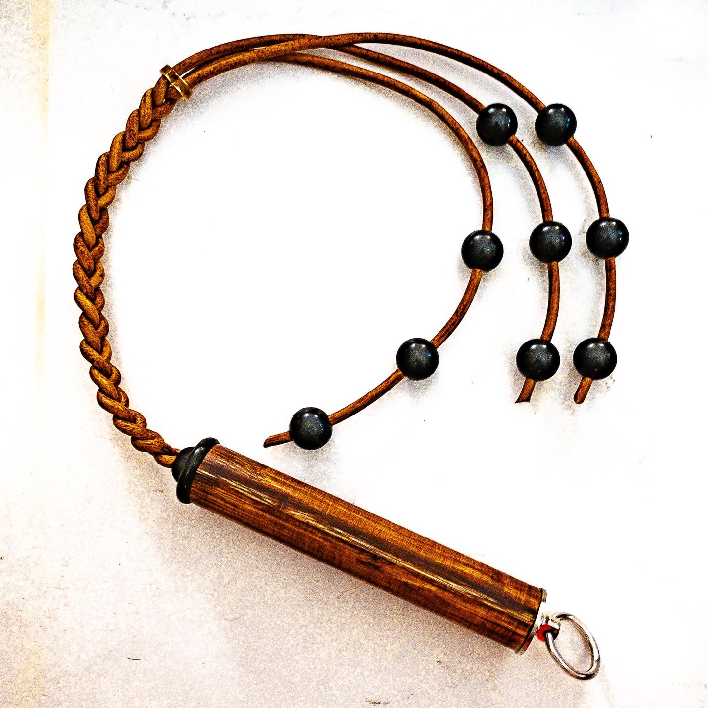 Flagrum/Play. Roman whip (76cm/30") based on an antique model, with rubber balls BDSM