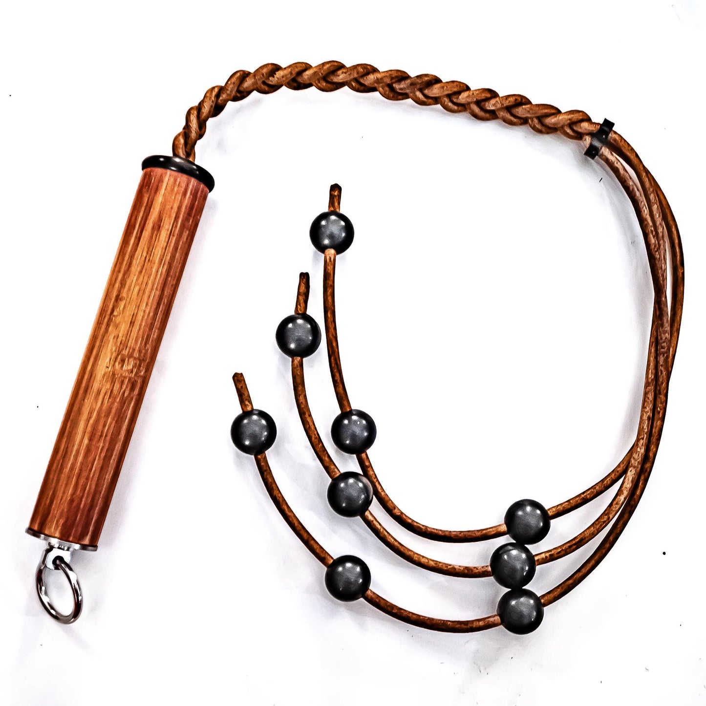 Flagrum/Play. Roman whip (76cm/30") based on an antique model, with rubber balls BDSM