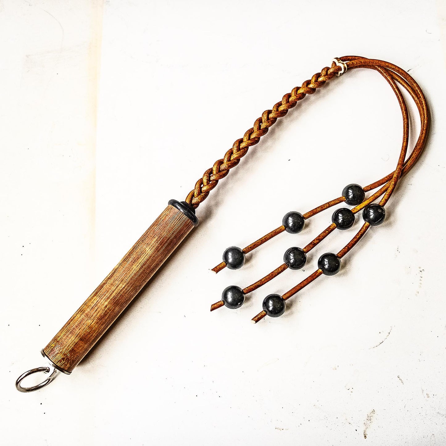Flagrum/Play. Roman whip (76cm/30") based on an antique model, with rubber balls BDSM