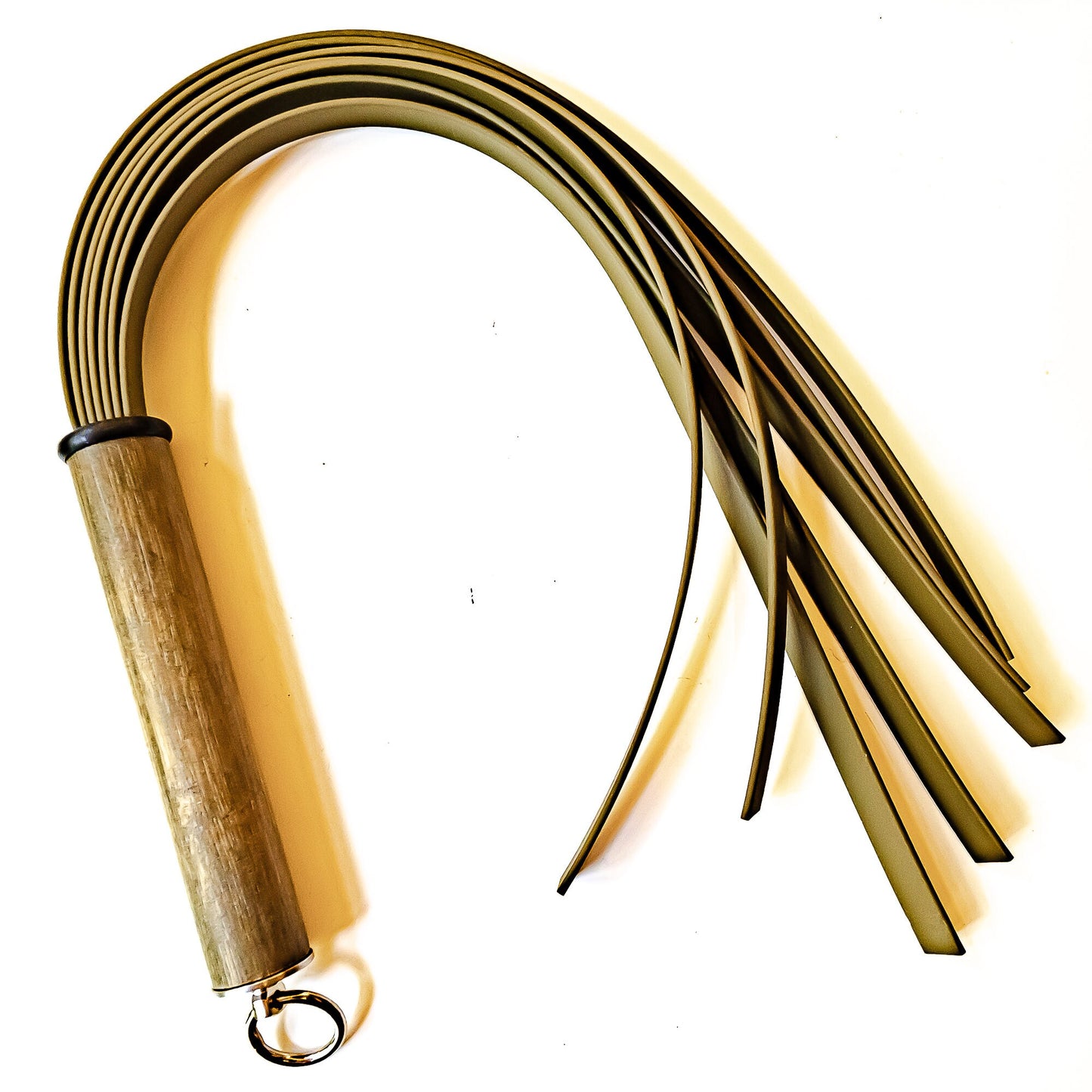 Pop Art/Olive. 61cm/24" BioThane whip with 7 strands