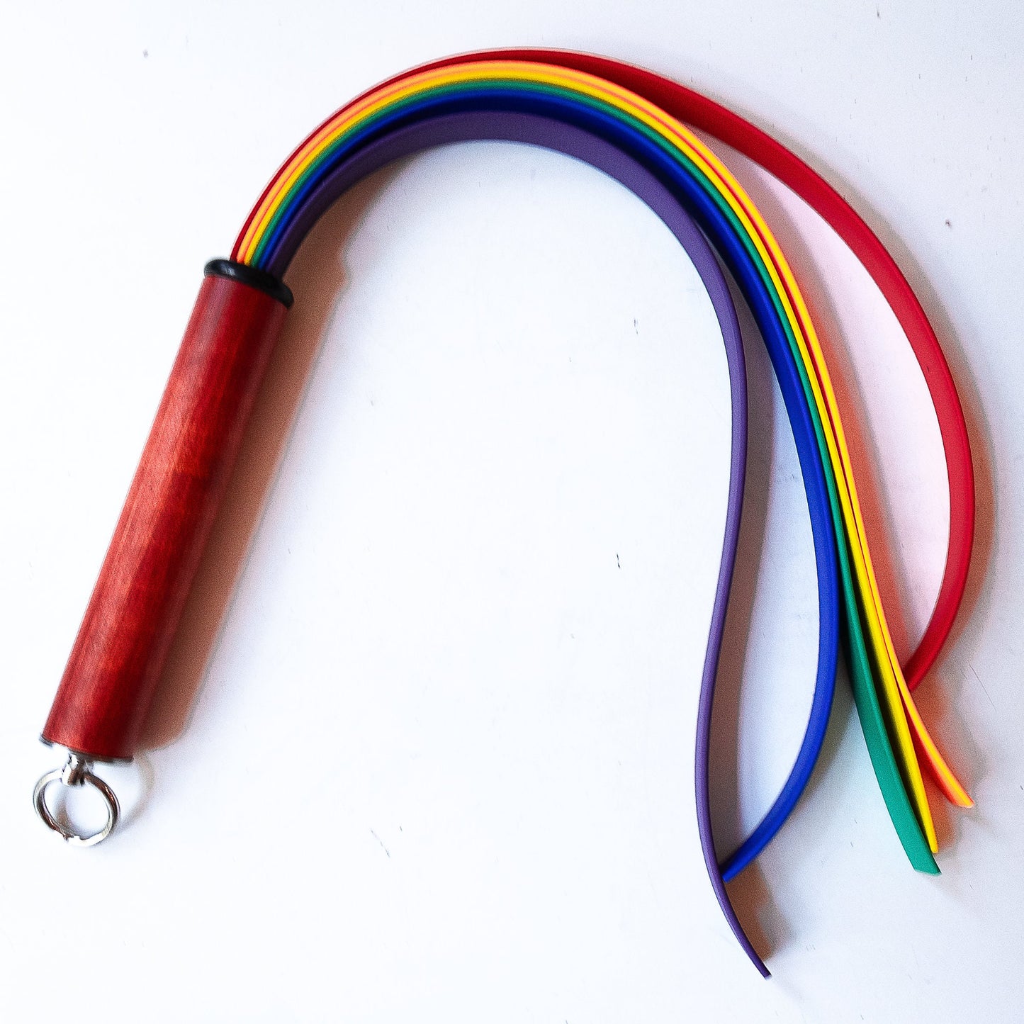 Pop Art/Rainbow. 61cm/24" BioThane-Peitsche mit 6 Strängen