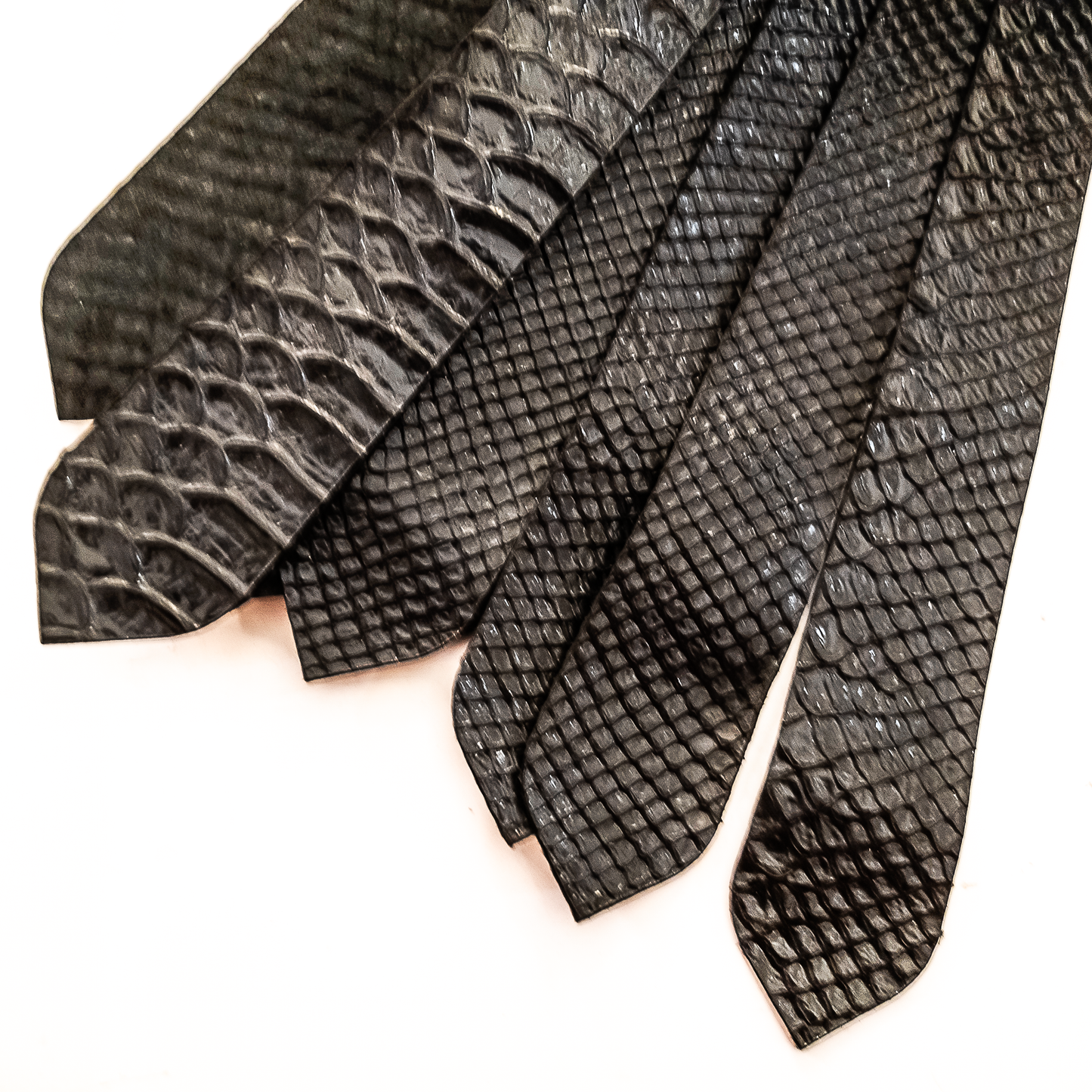 Black Tie / Lizard. 56cm/22" leather flogger