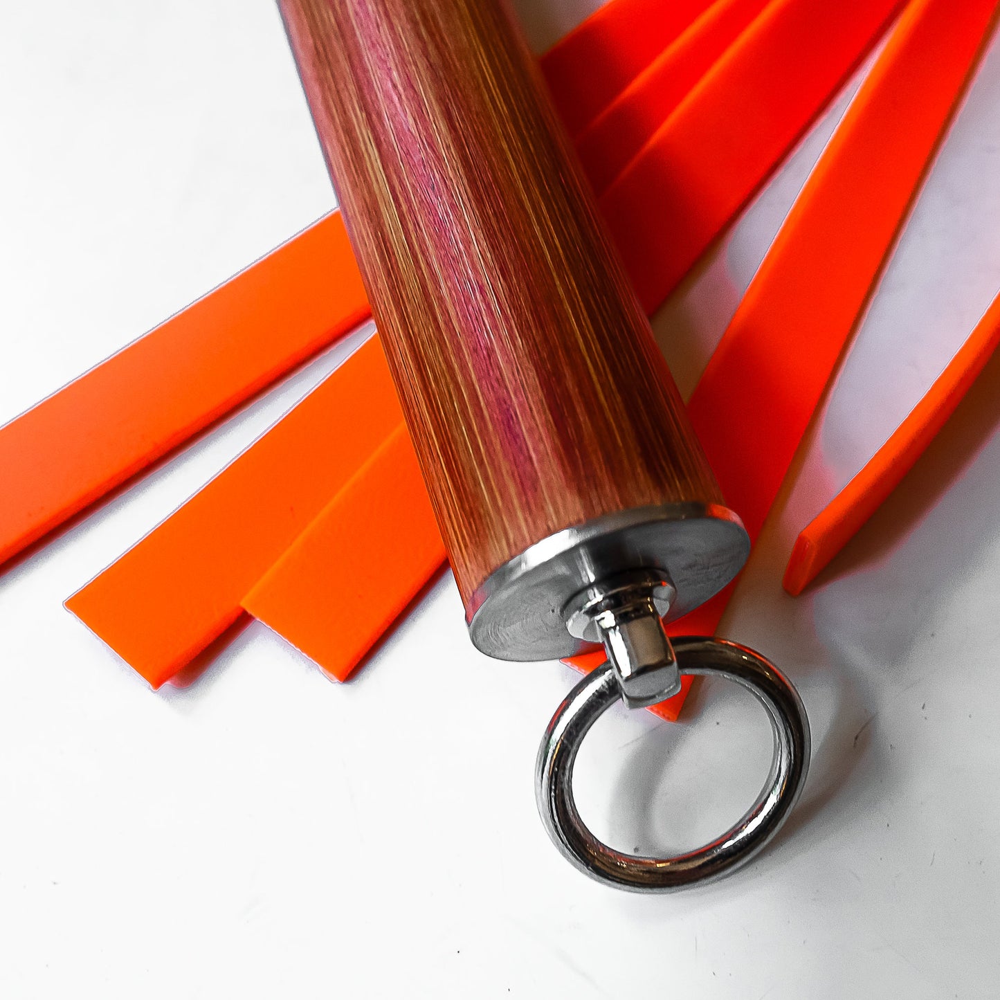 Pop Art/Neon Orange. 61cm/24" BioThane whip with 7 strands