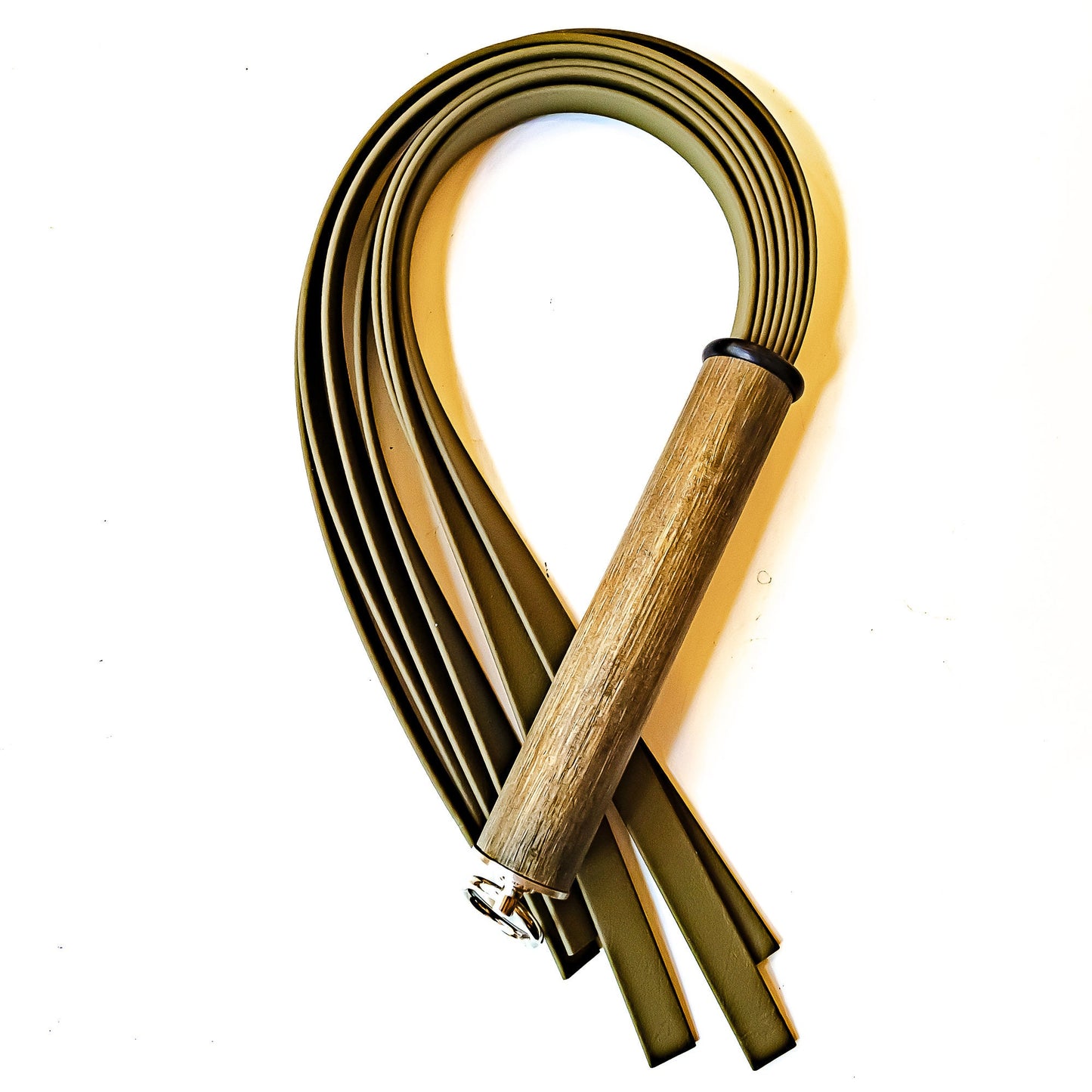 Pop Art/Olive. 61cm/24" BioThane whip with 7 strands