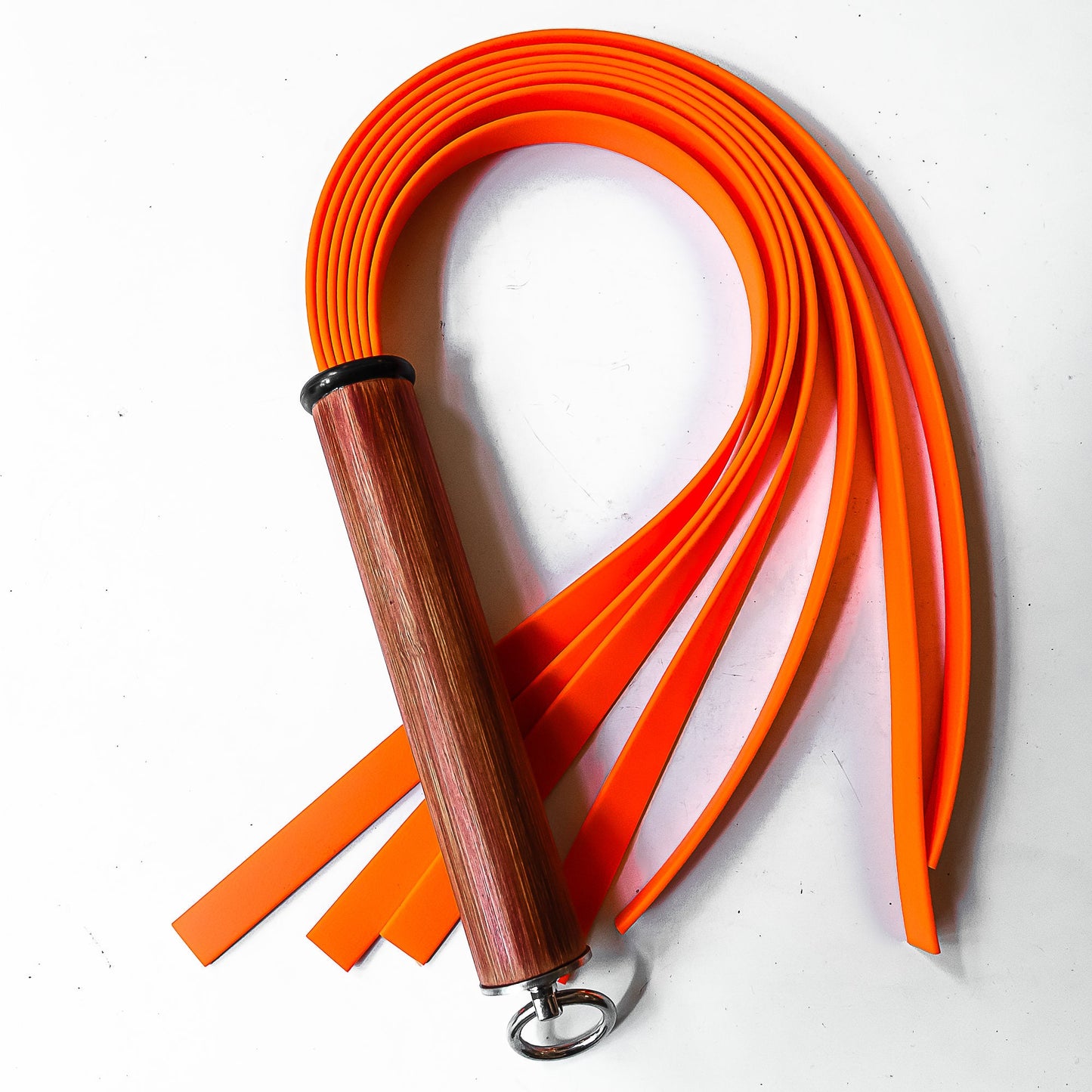 Pop Art/Neon Orange. 61cm/24" BioThane whip with 7 strands