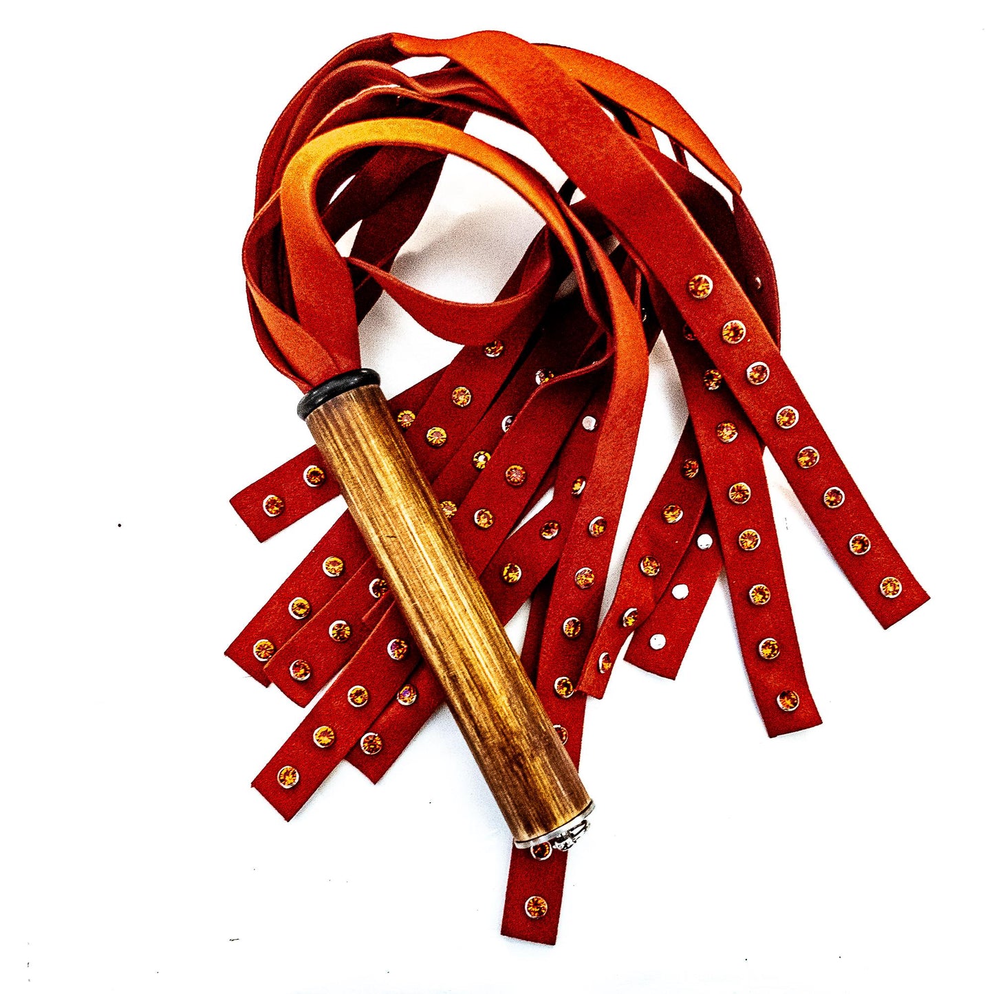 Stars on Stripes/Red. 61cm/24" rhinestone flogger