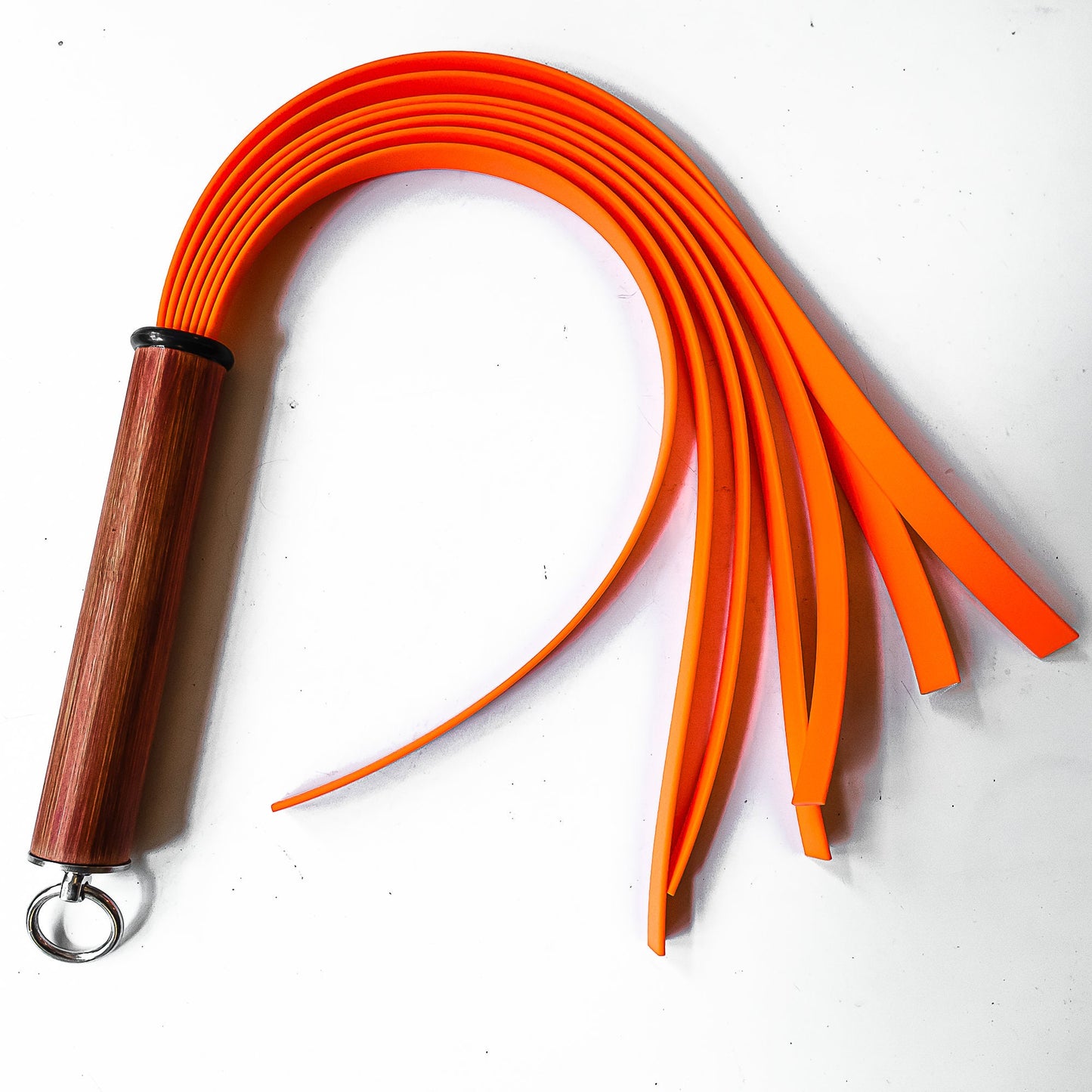Pop Art/Neon Orange. 61cm/24" BioThane whip with 7 strands