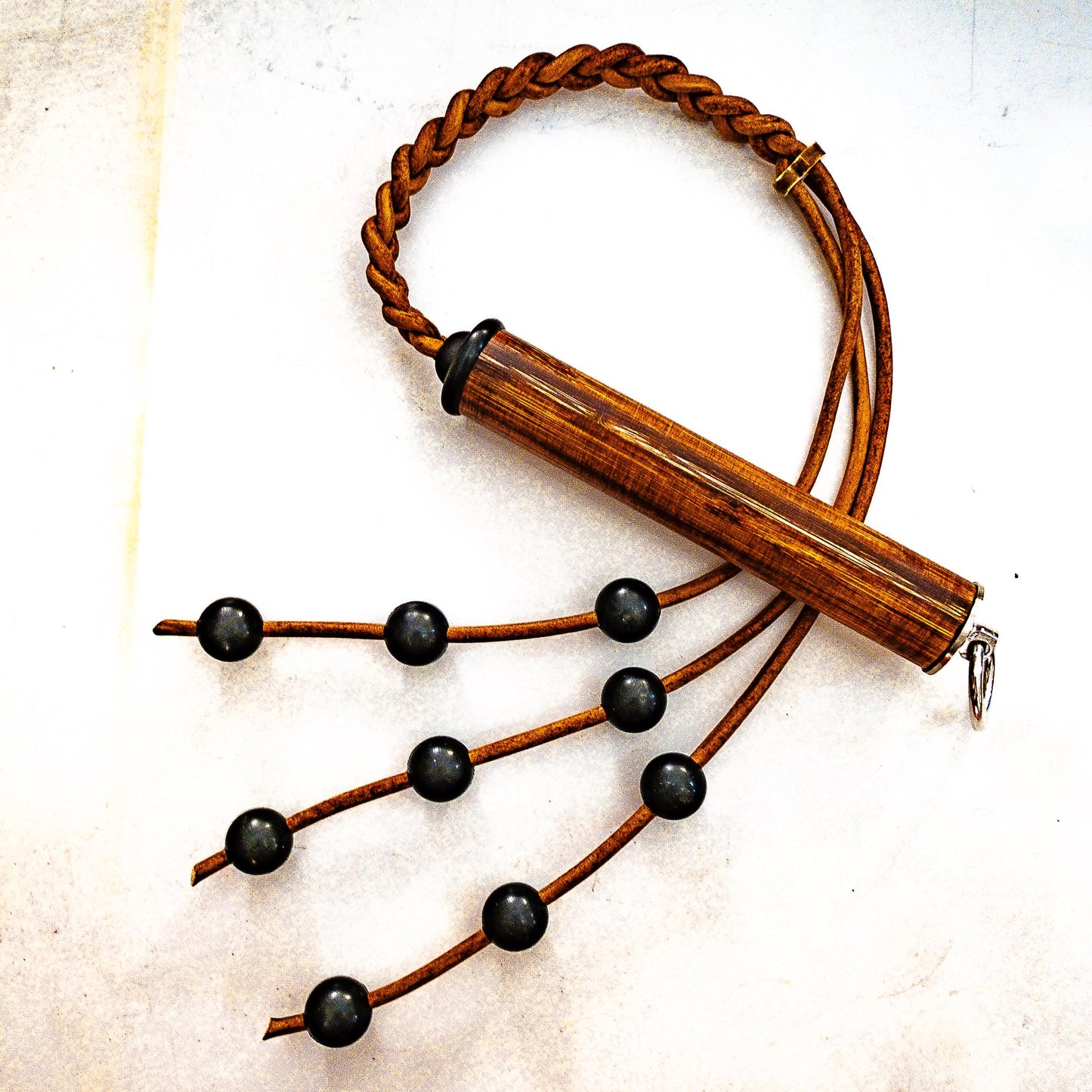 Flagrum/Play. Roman whip (76cm/30") based on an antique model, with rubber balls BDSM