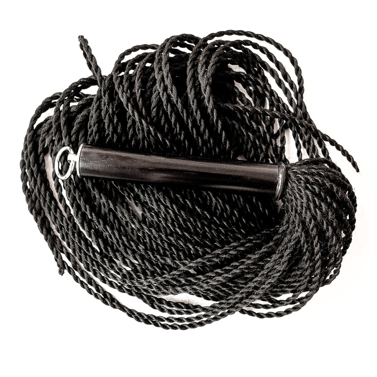 Malaika/Schwarz. 76cm/30" Flogger mit 60 Zöpfen aus künstlichem Haar