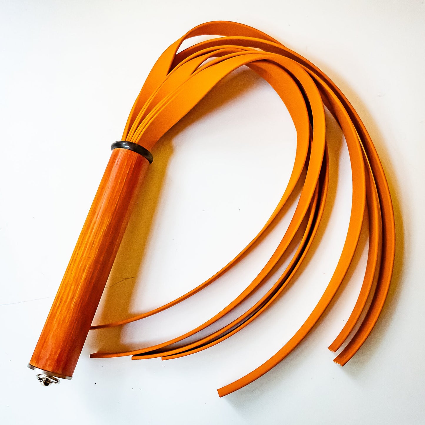Pop Art/Orange. 61cm/24" BioThane whip with 7 strands