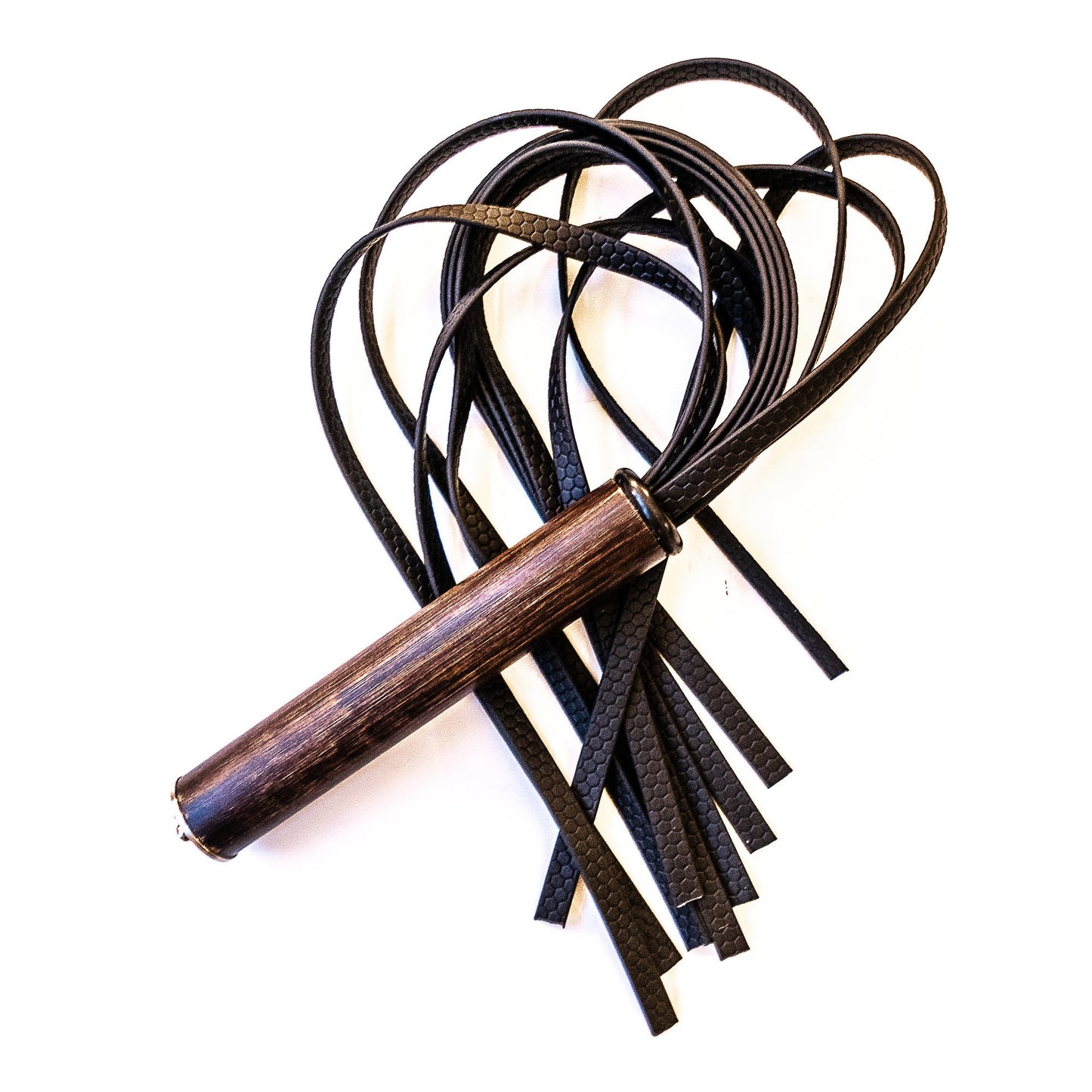 Pop Art/Black/Narrow. 61cm/24" rubber whip with 11 strands