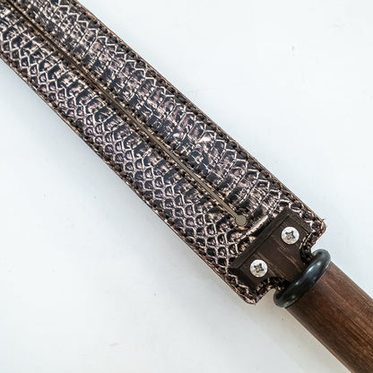 Tawse/Watersnake. 51cm/20", double-tongued paddle made of layered leather