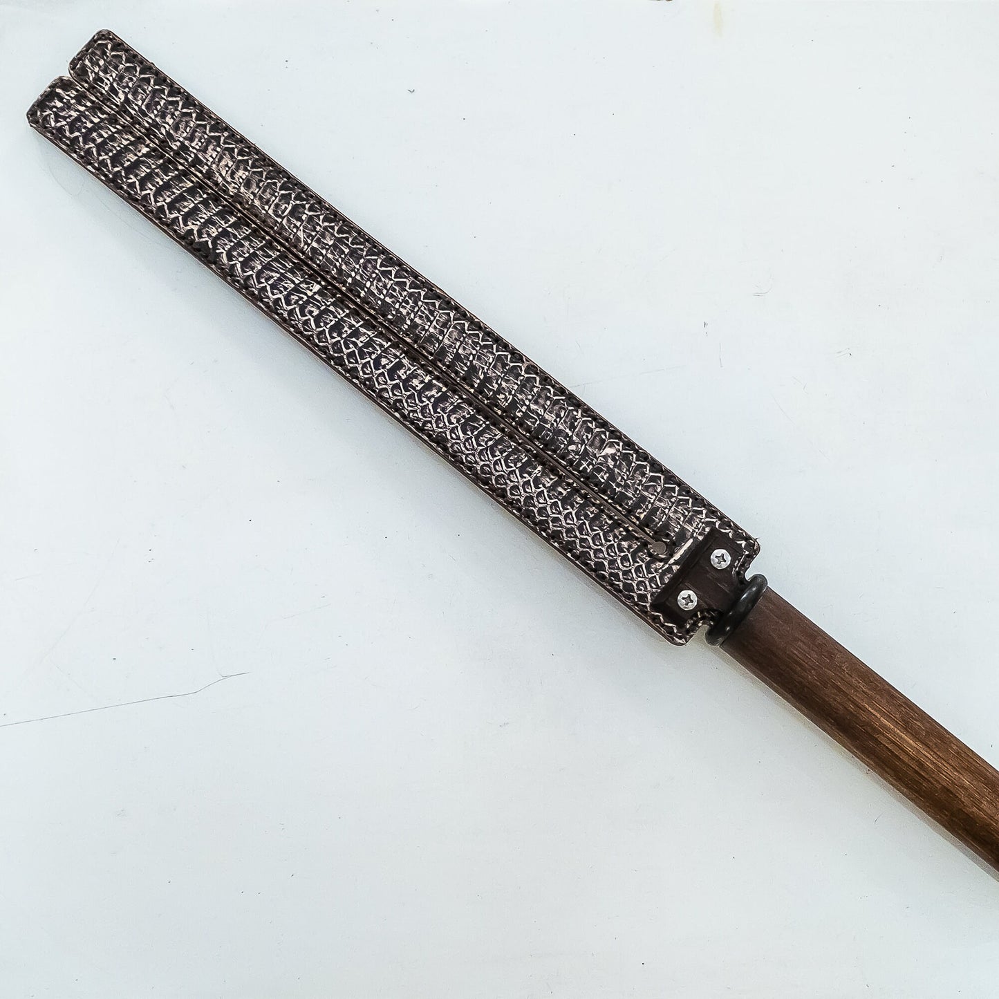 Tawse/Watersnake. 51cm/20", double-tongued paddle made of layered leather