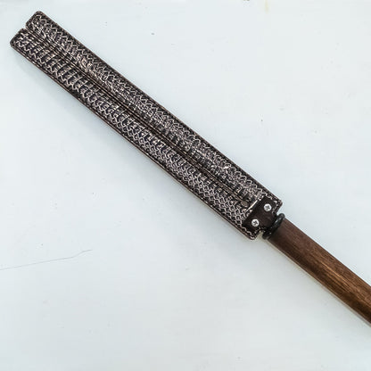 Tawse/Watersnake. 51cm/20", double-tongued paddle made of layered leather