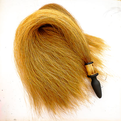 Pegasus/Ginger. Large anal plug with real horsehair tail