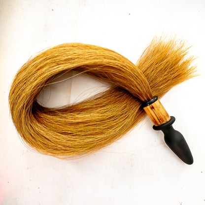 Pegasus/Ginger. Large anal plug with real horsehair tail