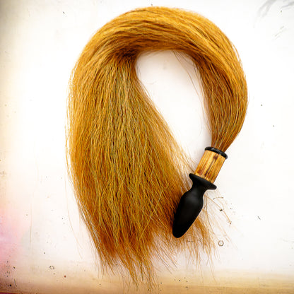 Pegasus/Ginger. Large anal plug with real horsehair tail