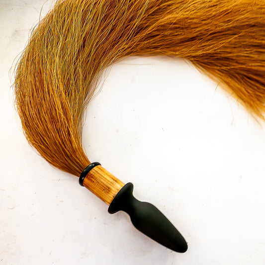 Pegasus/Ginger. Large anal plug with real horsehair tail