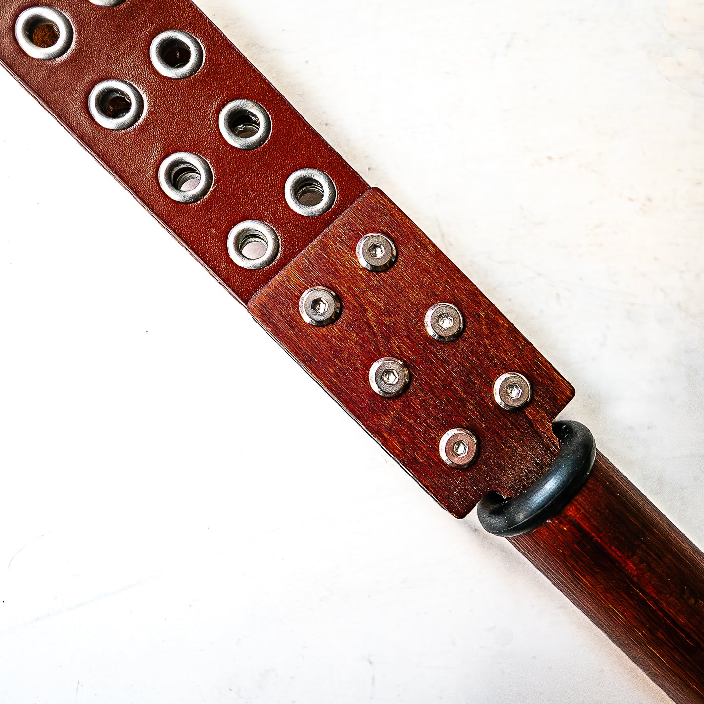 Dad's belt (#2). Loop whip made from an old studded belt 56cm/22"