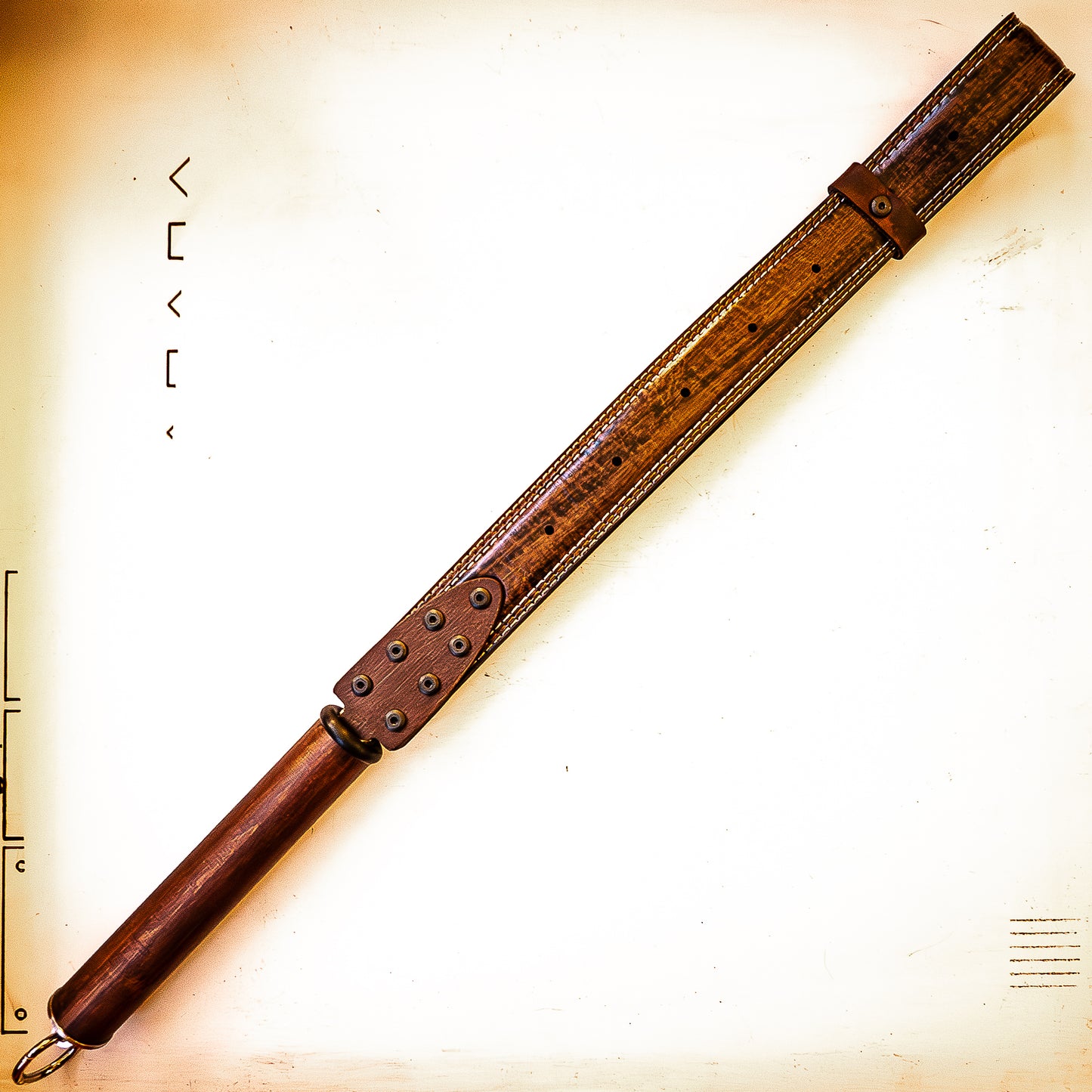 Dad's Belt (#1). Loop whip made from a real belt 56cm/22"