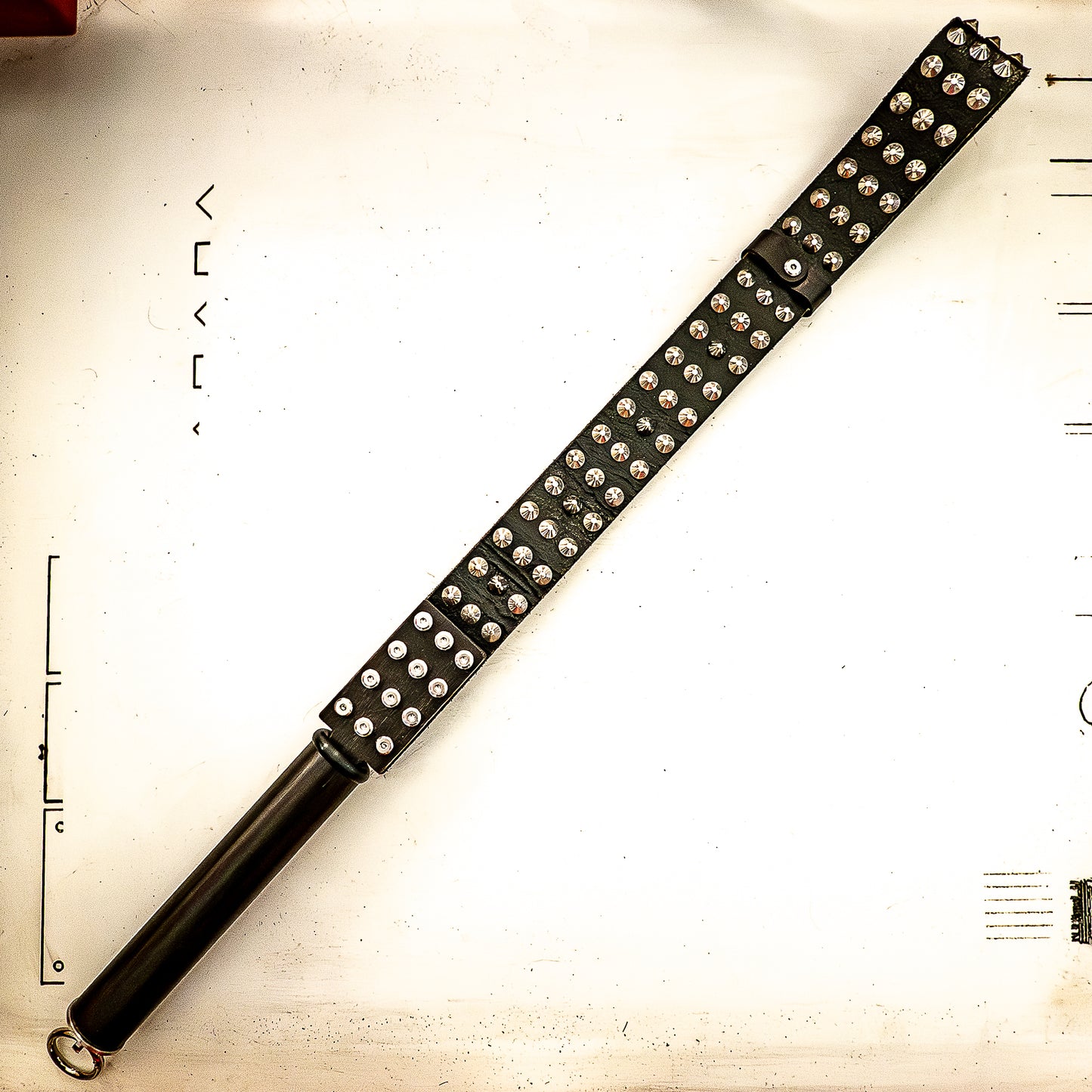 Dad's belt (#2). Loop whip made from an old studded belt 56cm/22"