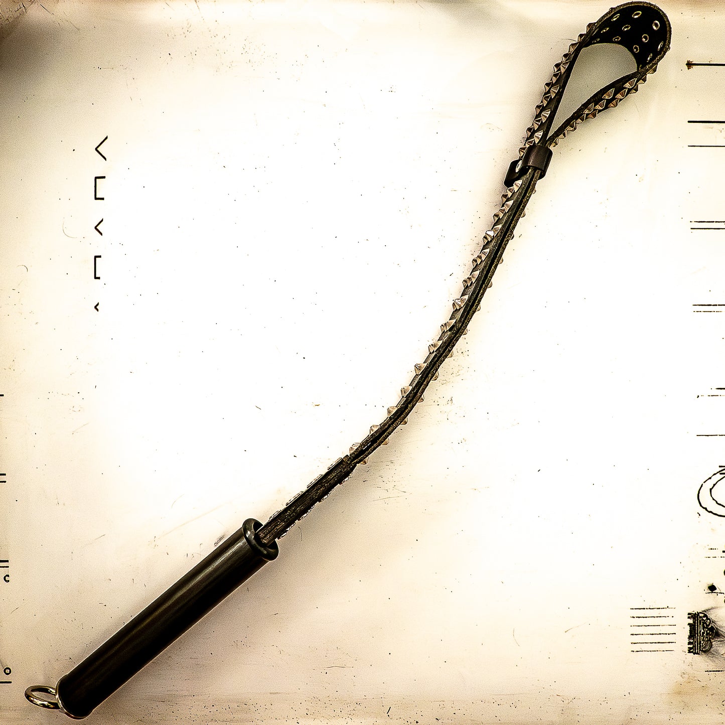 Dad's belt (#2). Loop whip made from an old studded belt 56cm/22"