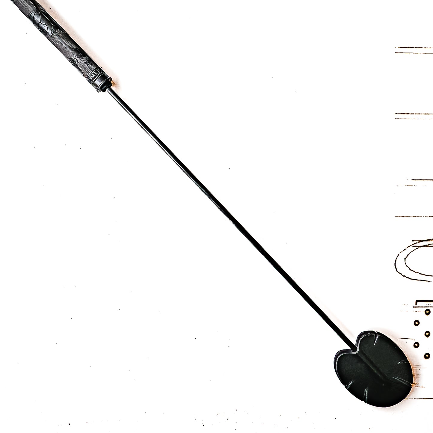 Lotus. 59cm/23" Asian carbon riding crop with lotus motif.
