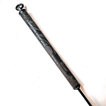 Lotus. 59cm/23" Asian carbon riding crop with lotus motif.