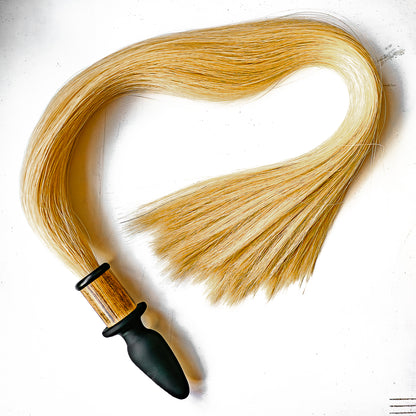Pegasus/Ginger. Large anal plug with real horsehair tail