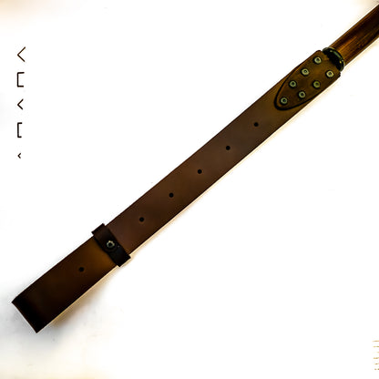 Vaters Gürtel / Braun. Schlaufenpeitsche aus einem echten Gürtel 56cm/22"
