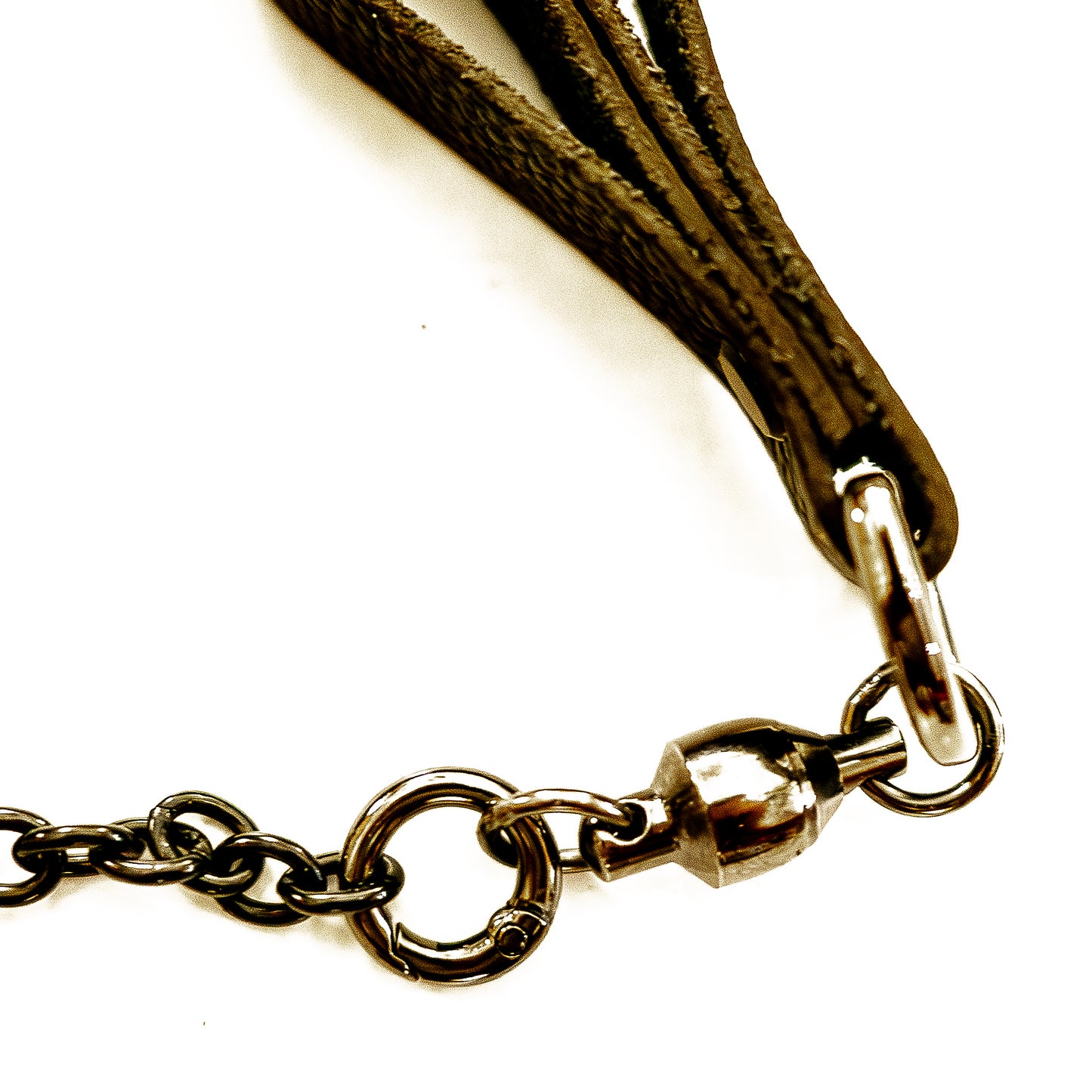Poi/Fir Green Finger Floggers (pair, each 33cm leather + 25cm finger loops and chain)