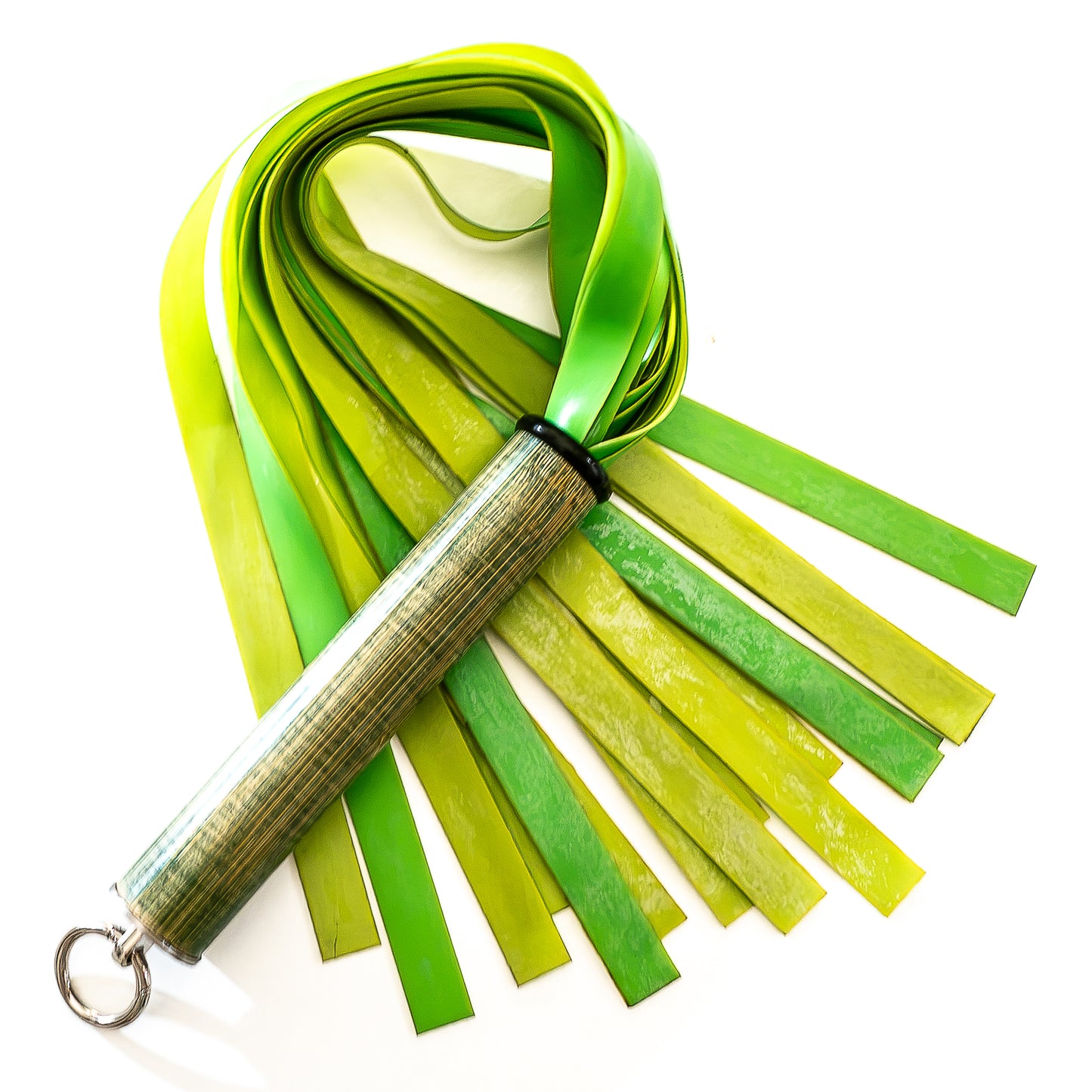 Latex / Lime. 61cm/24" Lightweight Latex Flogger with Wide Falls (Copy)