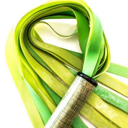 Latex / Lime. 61cm/24" Lightweight Latex Flogger with Wide Falls (Copy)