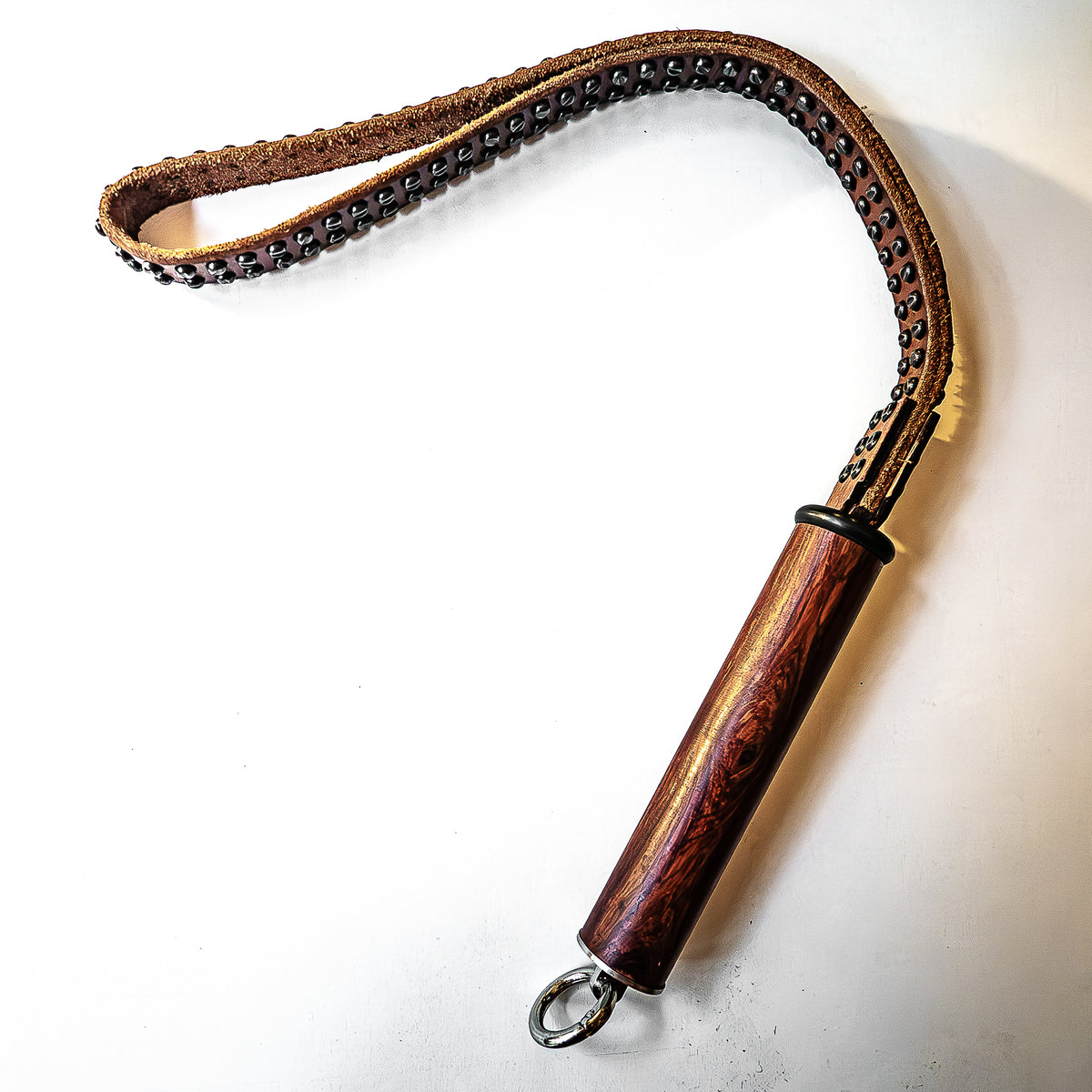 My old belt (#6). Loop whip made from an old studded belt 51cm/20"